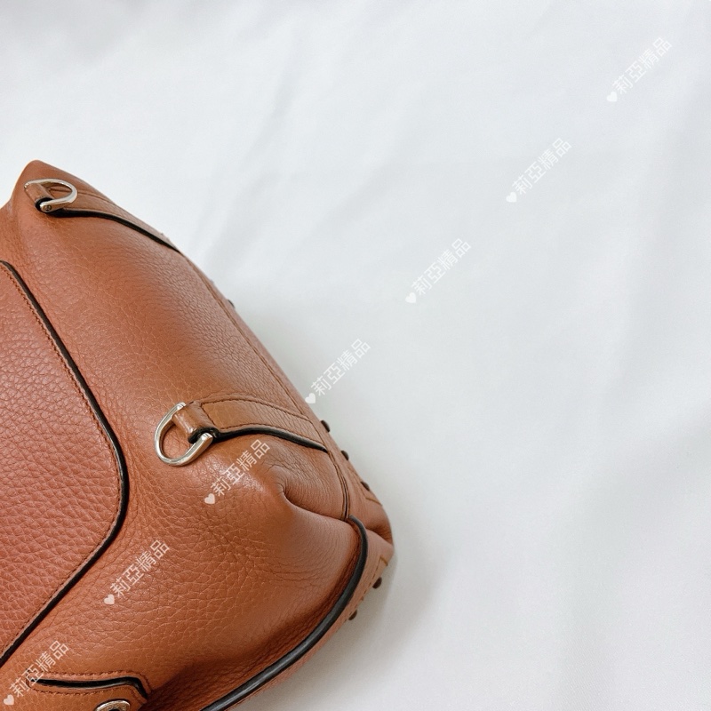 莉亞精品♡TODS Wave 牛皮大嘴包 二手-10