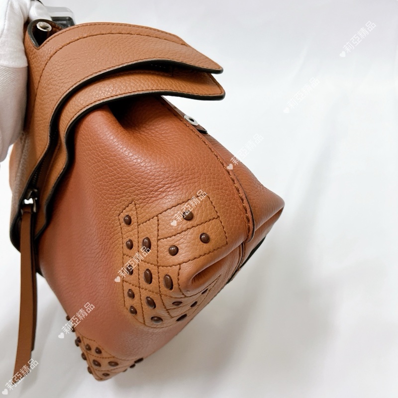 莉亞精品♡TODS Wave 牛皮大嘴包 二手-14