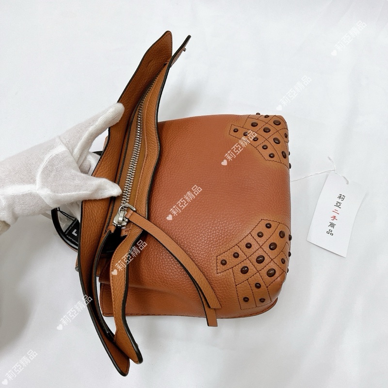 莉亞精品♡TODS Wave 牛皮大嘴包 二手-20