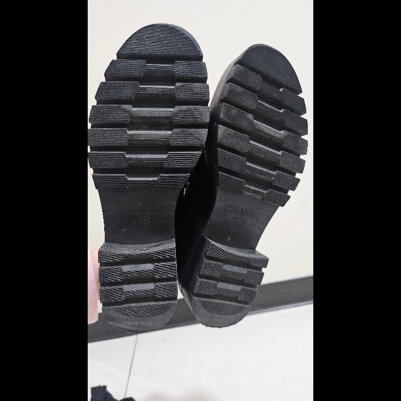 Chanel 23B黑色雙C方扣牛皮樂福鞋37尺寸-6