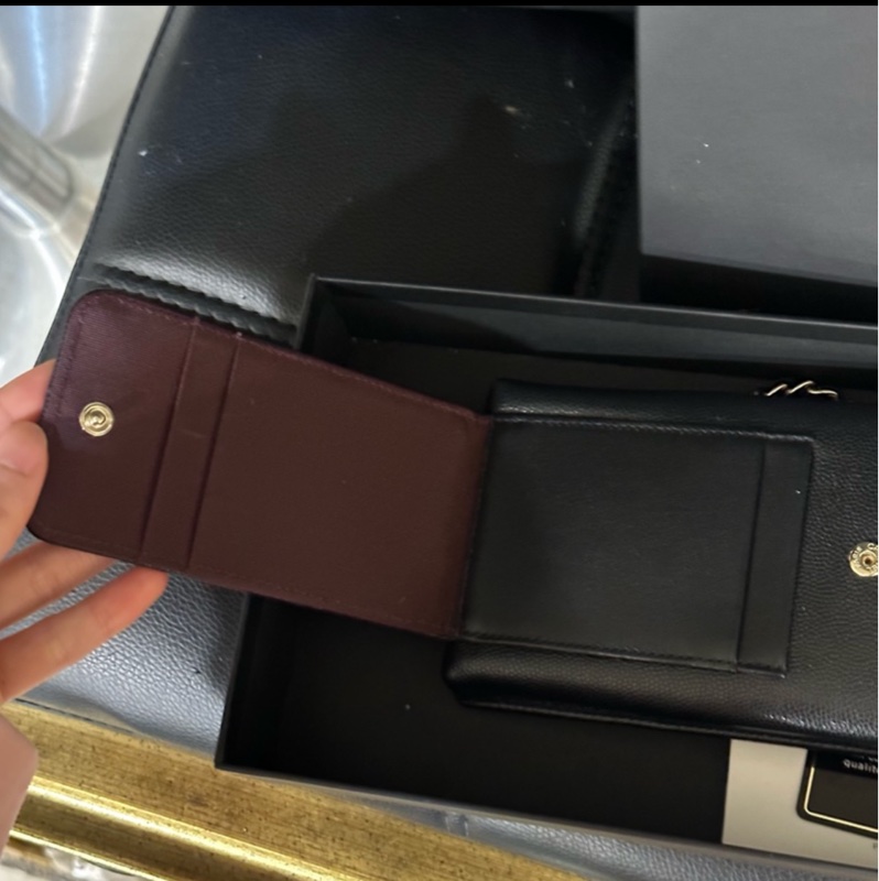 全配❤️香奈兒 #黑金 #荔枝皮 #手機包 #卡包-3