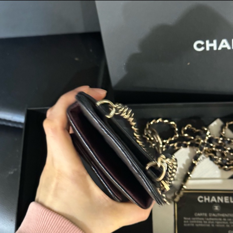 全配❤️香奈兒 #黑金 #荔枝皮 #手機包 #卡包-7