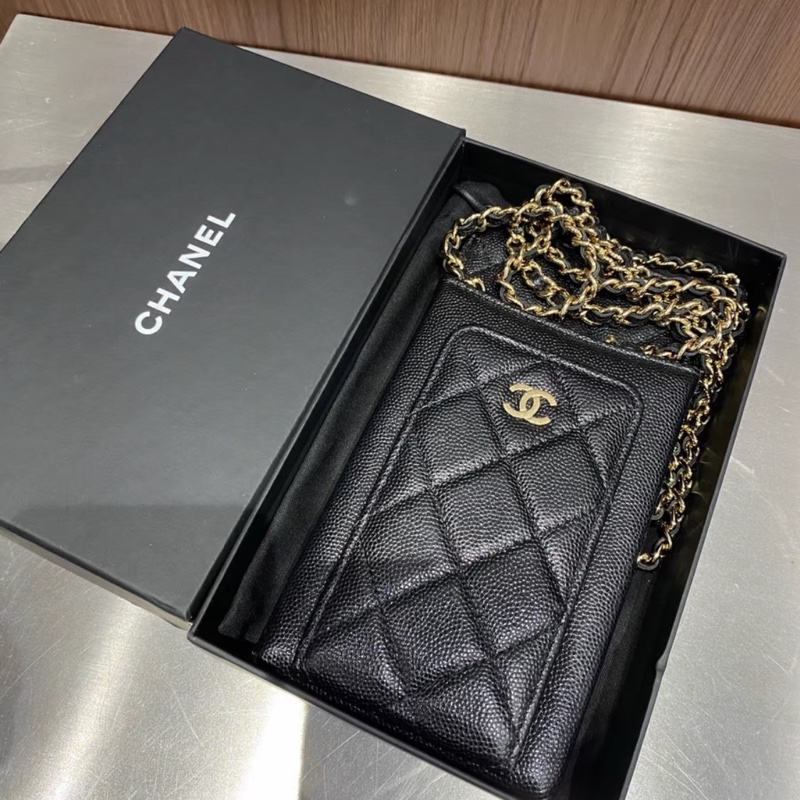 全配❤️香奈兒 #黑金 #荔枝皮 #手機包 #卡包-10