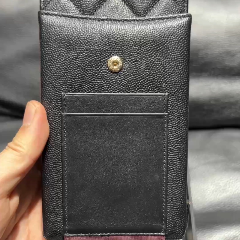 全配❤️香奈兒 #黑金 #荔枝皮 #手機包 #卡包-16