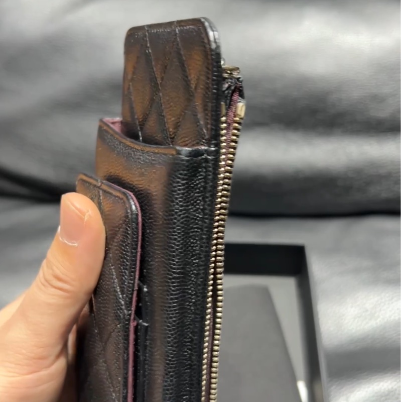 全配❤️香奈兒 #黑金 #荔枝皮 #手機包 #卡包-18