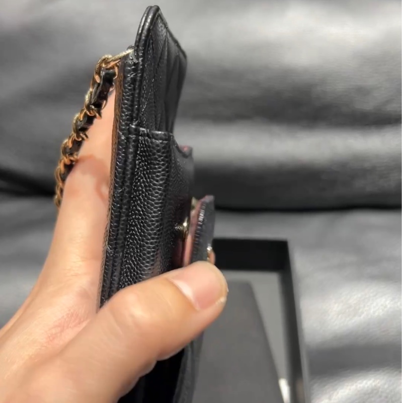 全配❤️香奈兒 #黑金 #荔枝皮 #手機包 #卡包-19