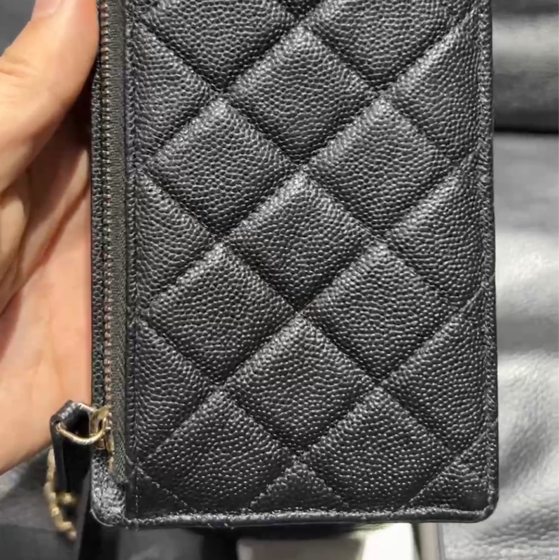 全配❤️香奈兒 #黑金 #荔枝皮 #手機包 #卡包-20