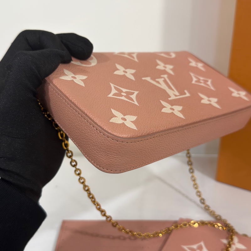 #最便宜🉐Lv #晶片款 Lv Felicia Pochette粉色三合一Woc-1