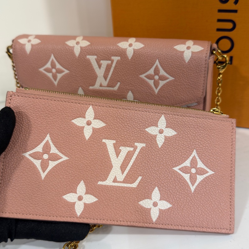 #最便宜🉐Lv #晶片款 Lv Felicia Pochette粉色三合一Woc-14