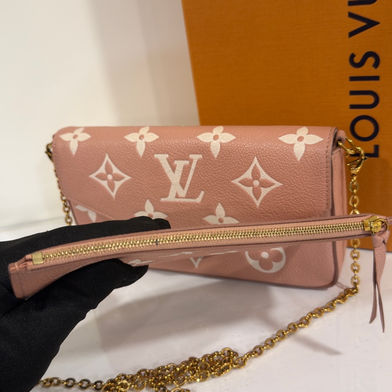 #最便宜🉐Lv #晶片款 Lv Felicia Pochette粉色三合一Woc-15