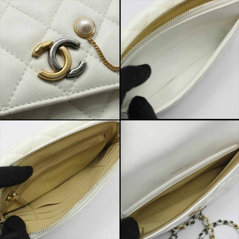 【包稅】CHANEL 珍珠水鑽標誌性翻蓋手機支架鏈斜背包-8