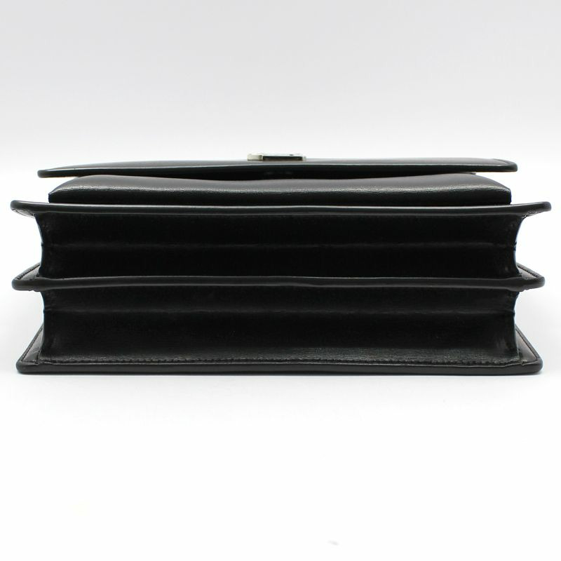 【包稅】SAINT LAURENT 黑色銀色Monogram Sunset中型鏈條單肩包-4