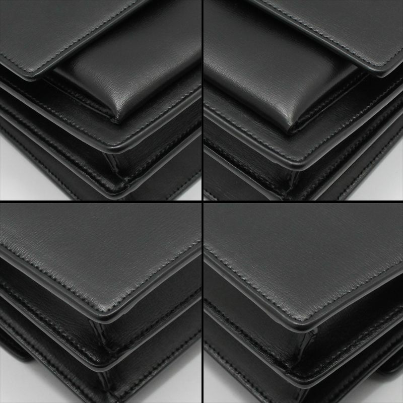 【包稅】SAINT LAURENT 黑色銀色Monogram Sunset中型鏈條單肩包-7
