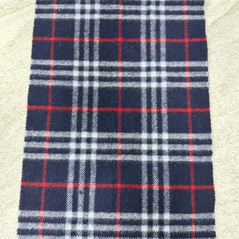 BURBERRY海軍藍格紋羔羊毛圍巾✨-2
