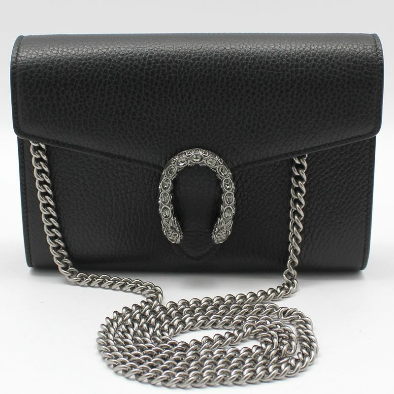 【包稅】GUCCI Dionysus迷你斜背包 黑色皮革-0