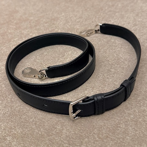 Hermes 可調式肩帶 黑銀