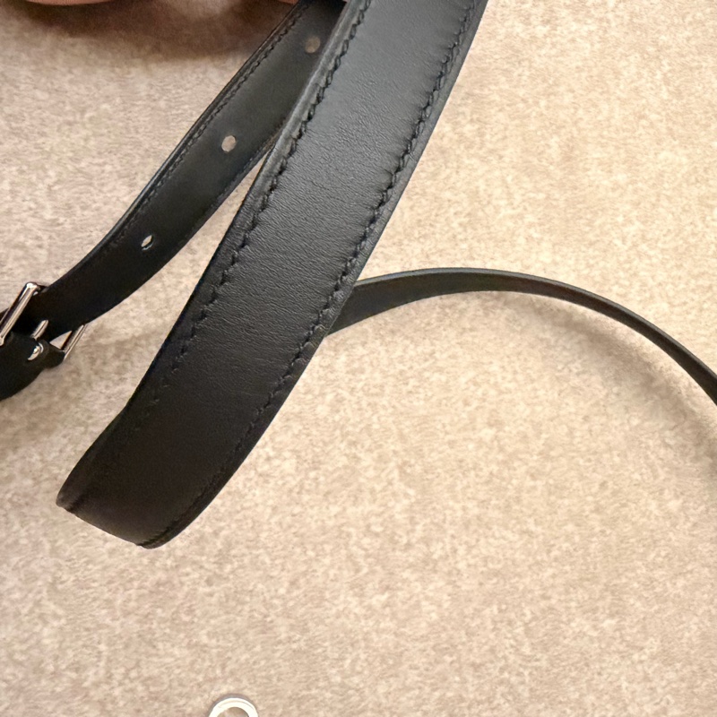 Hermes 可調式肩帶 黑銀-6
