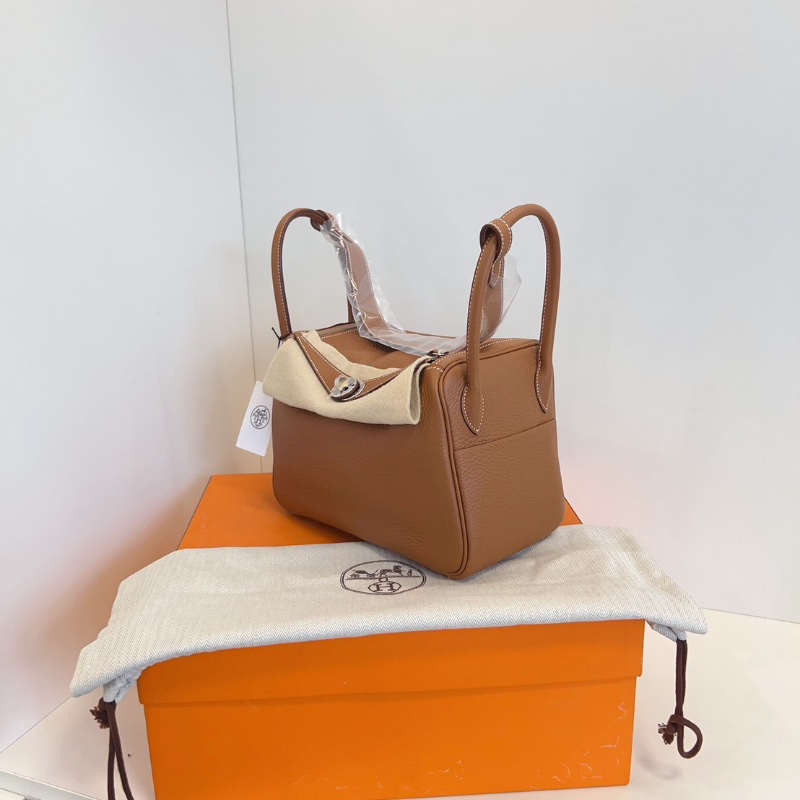 Hermes lindy26 金棕銀扣 tc皮 26*15*14 全新配件塵袋盒子購證-5