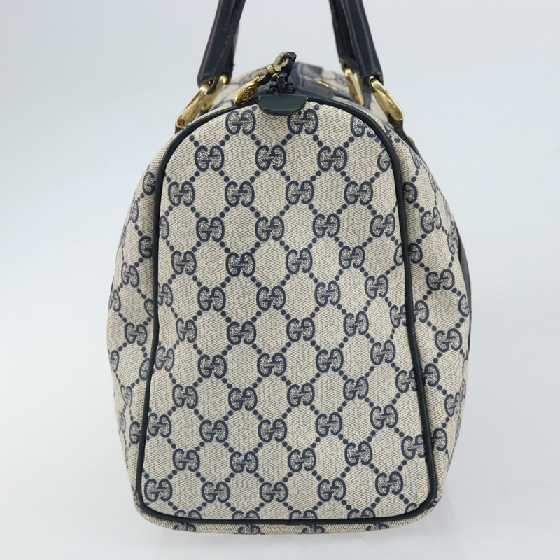 【日本直送】GUCCI GG Supreme Sherry Line 迷你波士頓包 PVC 海軍藍金色 正品 am10364-2