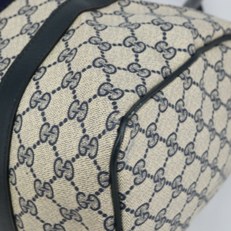 【日本直送】GUCCI GG Supreme Sherry Line 迷你波士頓包 PVC 海軍藍金色 正品 am10364-7