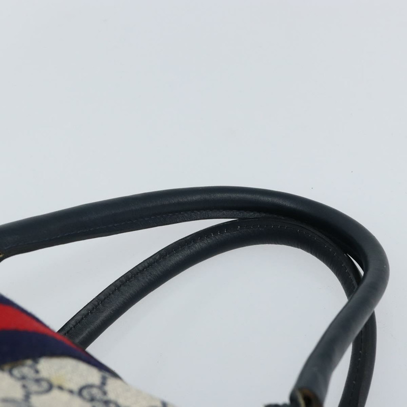 【日本直送】GUCCI GG Supreme Sherry Line 迷你波士頓包 PVC 海軍藍金色 正品 am10364-12