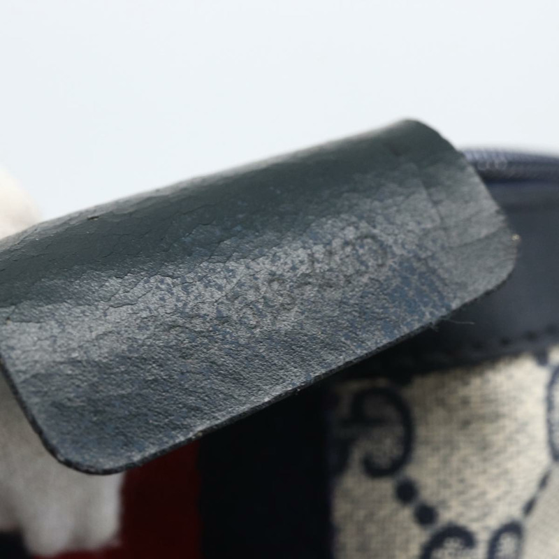 【日本直送】GUCCI GG Supreme Sherry Line 迷你波士頓包 PVC 海軍藍金色 正品 am10364-21