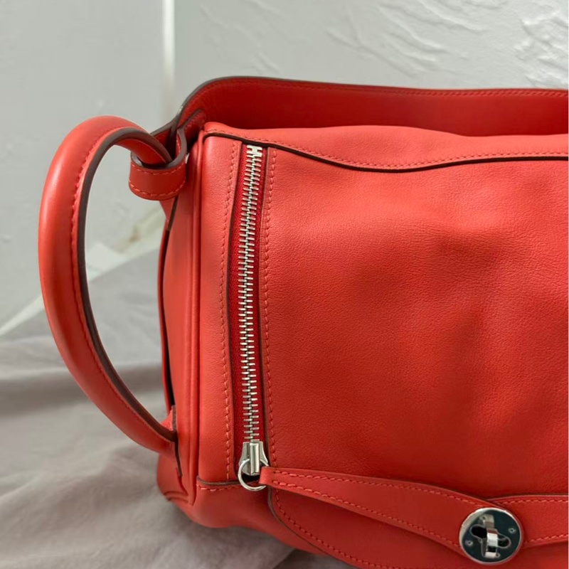 🌈Hermes❤️Lindy 30❤️R1大地橘銀扣🌟99新🌟Evercolor皮🌟愛馬仕🌟-5