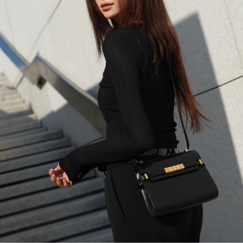 ✨Saint Laurent mini 黑金曼哈頓 小kelly 配件齊全🖤