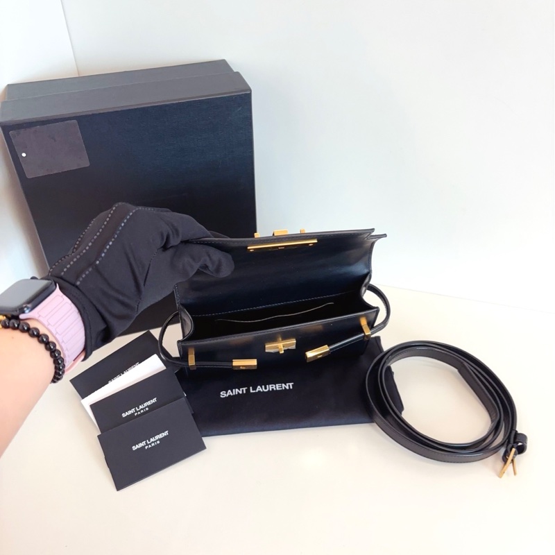 ✨Saint Laurent mini 黑金曼哈頓 小kelly 配件齊全🖤-9