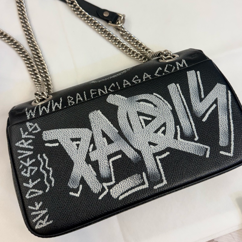 巴黎世家黑色塗鴉包-4