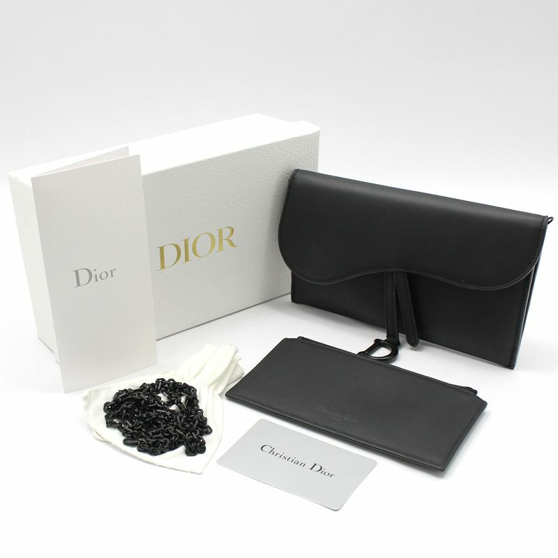 【包稅】DIOR 黑色霧面皮革馬鞍形WOC斜背包-1