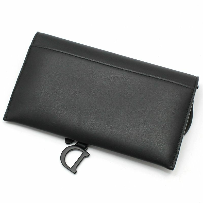 【包稅】DIOR 黑色霧面皮革馬鞍形WOC斜背包-3