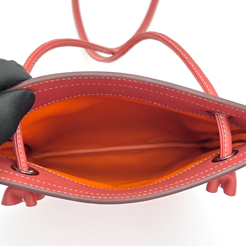 HERMES 火焰橙拼鮮紅色Aline系列肩背斜背包20*23*1 98新配件盒子塵袋購證-2