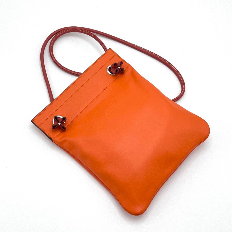 HERMES 火焰橙拼鮮紅色Aline系列肩背斜背包20*23*1 98新配件盒子塵袋購證-3