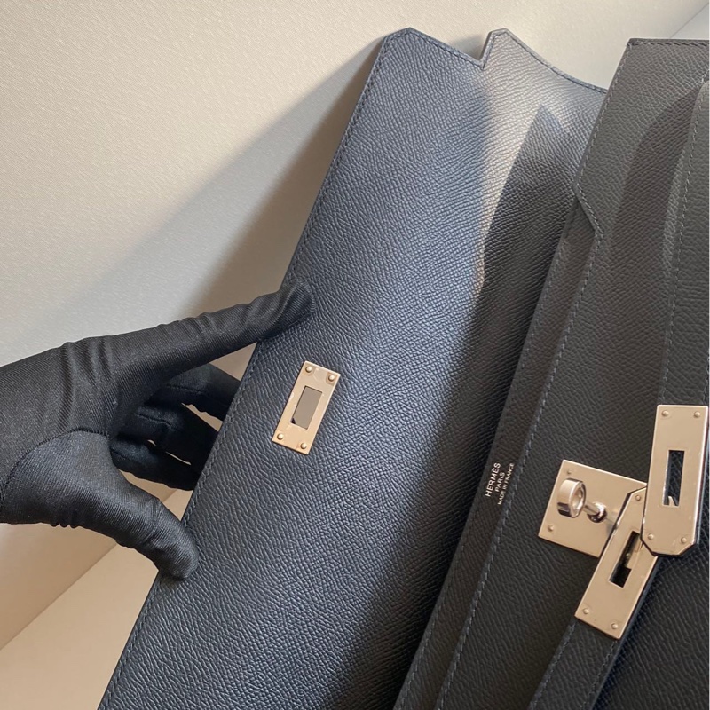 🌈Hermes🧡Kelly Depeches 36🧡黑色銀扣🌟99.5新閑置🌟Epsom皮🌟公事包🌟愛馬仕🌟-3