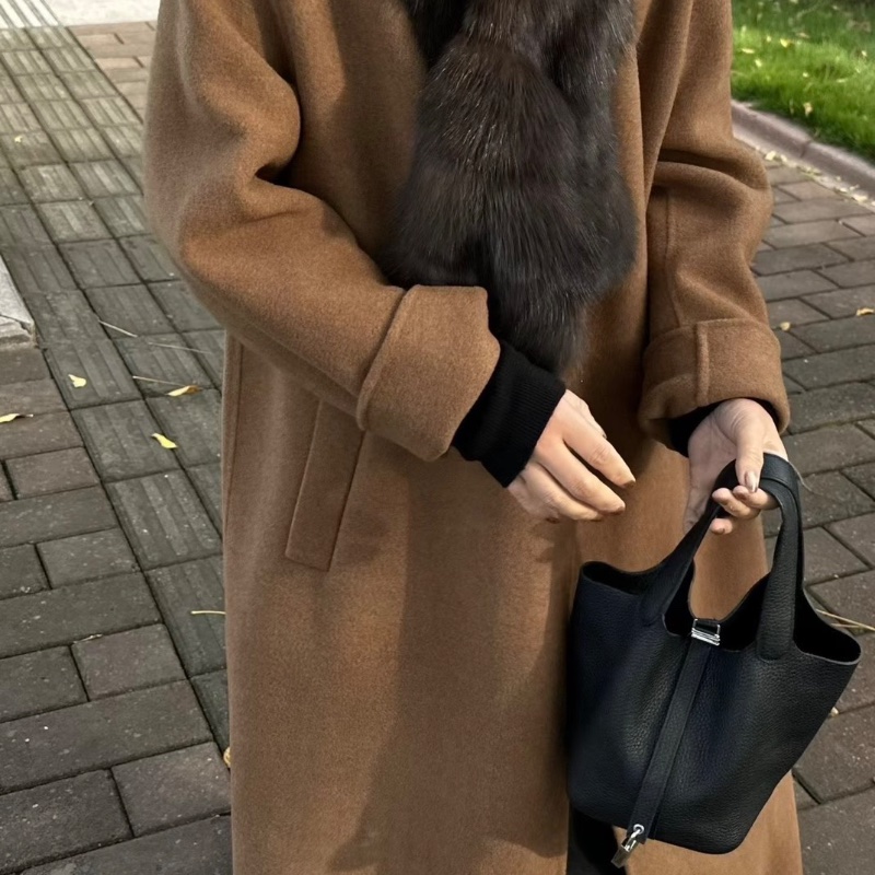 HERMES 黑銀扣菜籃子18手提袋18*18*13 98新配件盒子鑰匙鎖-0