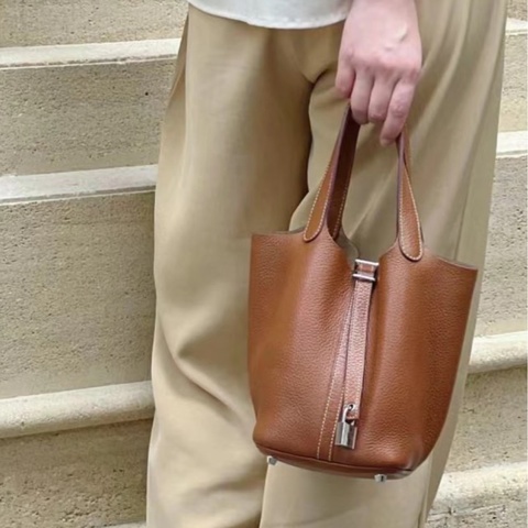 #閒置帶膜 #超甜價💰 愛馬仕菜籃子18金棕銀