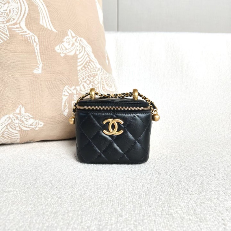 Chanel 雙金珠mini盒子包10*9*7  99新配件塵袋保卡-1