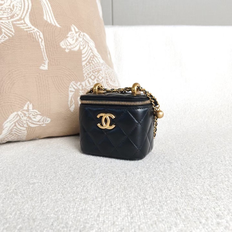 Chanel 雙金珠mini盒子包10*9*7  99新配件塵袋保卡-3