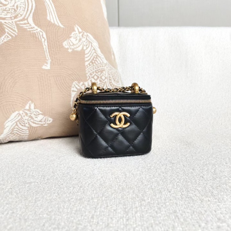 Chanel 雙金珠mini盒子包10*9*7  99新配件塵袋保卡-5