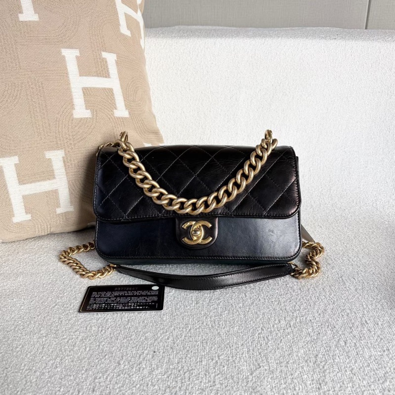 Chanel大都會風琴包油蠟皮24*13*9.5 98新配件保卡塵袋-1
