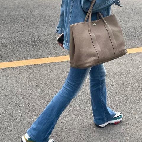 Hermes GardenParty花園包36 大象灰銀扣 TC皮36*26*17 99新配件盒子塵袋購證