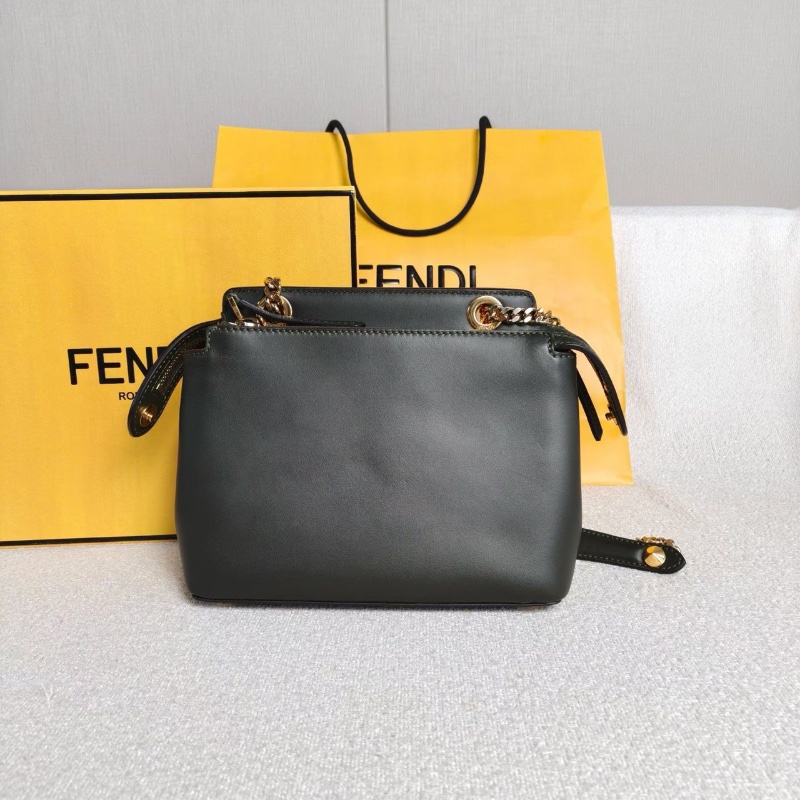 Fendi Dotcom鉚釘花朵鏈條包23*20*11 99新盒子保卡塵袋-6