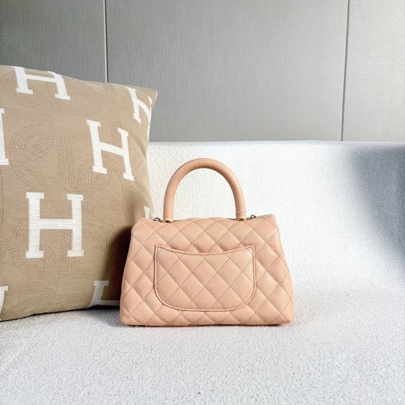 Chanel Cocohandle  粉色 淡金扣荔枝皮23*14*9 99新配件塵袋-5
