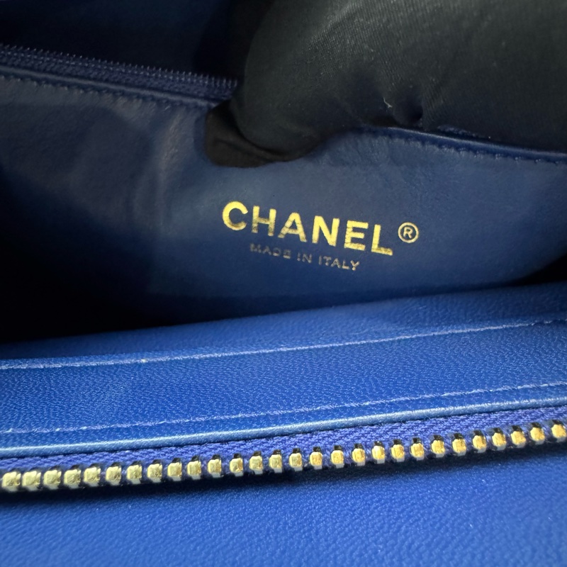 Chanel 香奈兒藍金羊皮大Tote稀有款式Chanel Carry Chic Tote-12
