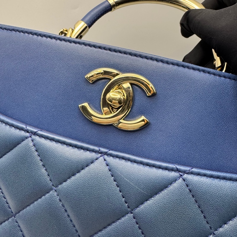 Chanel 香奈兒藍金羊皮大Tote稀有款式Chanel Carry Chic Tote-14