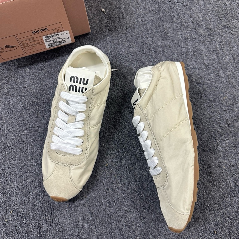 MiuMi­u 皮拼尼龍运动阿甘鞋 37.5/38-0