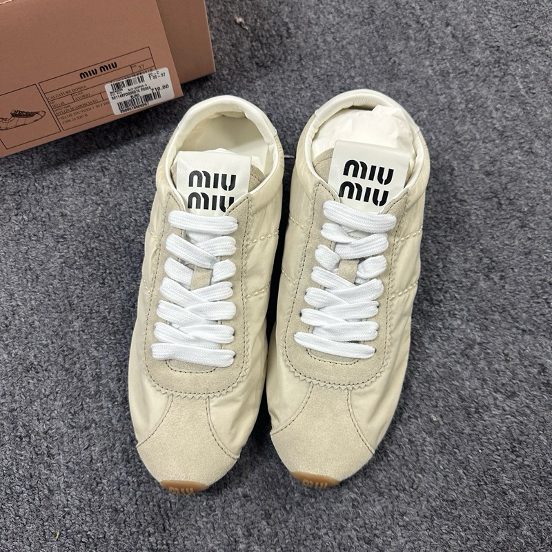 MiuMi­u 皮拼尼龍运动阿甘鞋 37.5/38-1