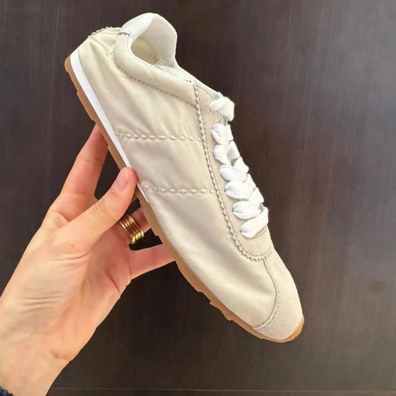 MiuMi­u 皮拼尼龍运动阿甘鞋 37.5/38-3