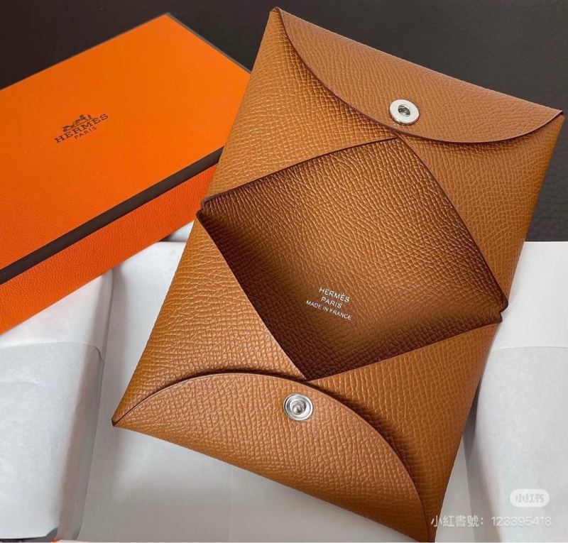 愛馬仕Hermès Calvi 卡包 W刻 金棕✨-0